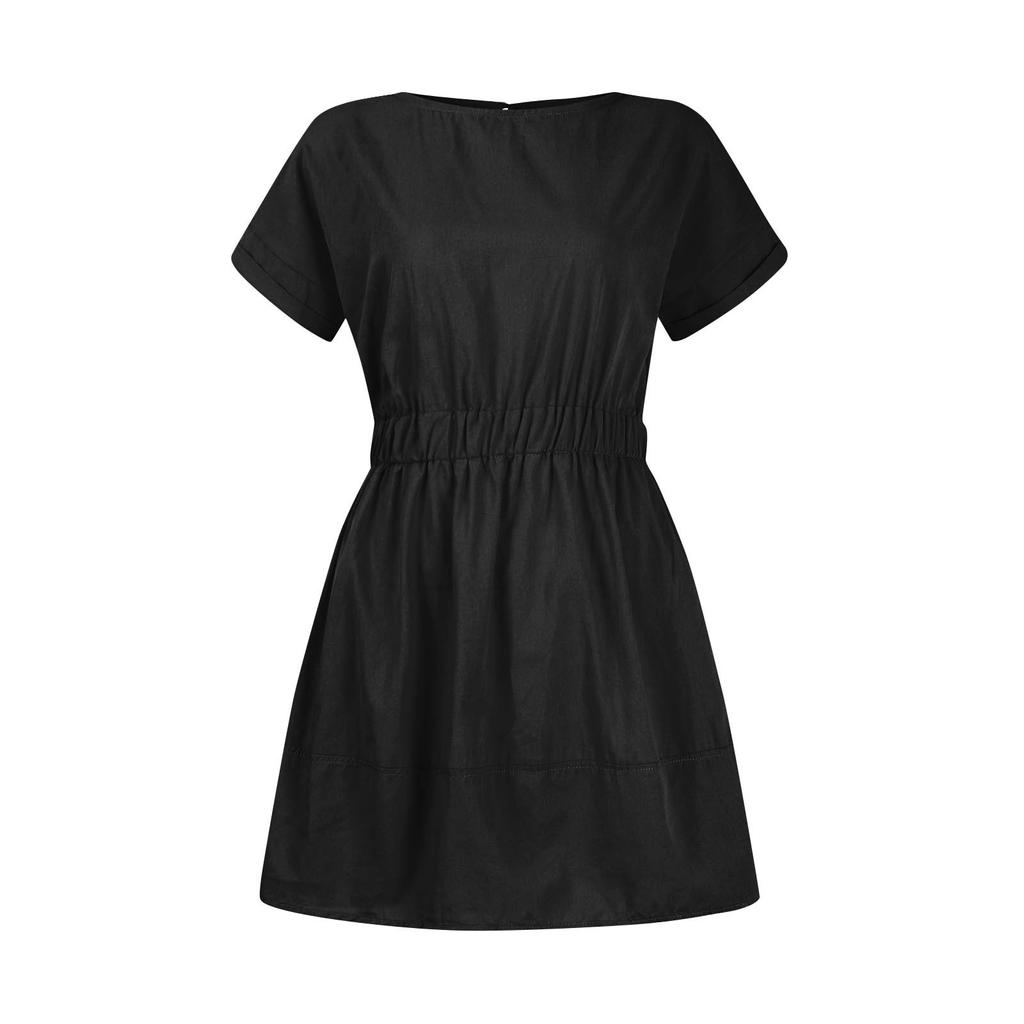 Женские летние платья с квадратным вырезом и коротким рукавом с вырезом на талии, повседневное вечернее многоуровневое платье трапециевидной формы