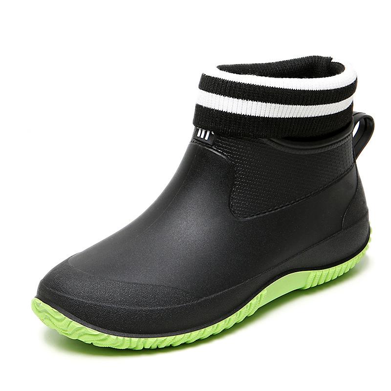 Men'S And Women'S Rubber Anti-Skid Color Neutral Ankle Rain Boots With Light Anti-Skid Rain Boots Waterproof