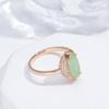 Oval Fog Green Zircon Asymmetric Rose Gold Color Ring For Women Vintage Jewelry