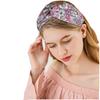 DX~~~ New Wide Brimmed Crossover Headband Lady's Bohemian Print Knitted Headband Sweat-wicking Bandana Sports Yoga Headband