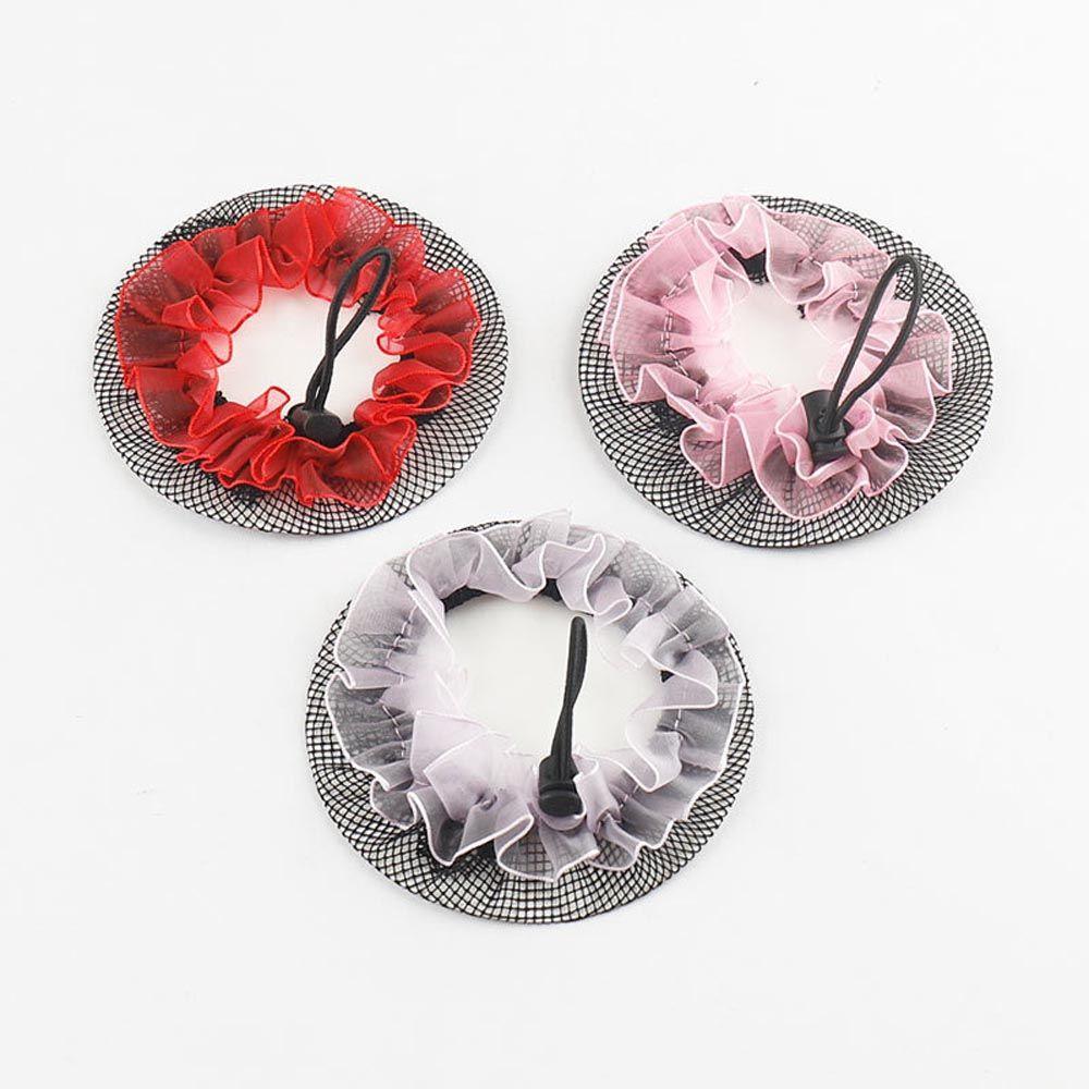 Полые ободки для волос Сетки для балетного пучка Держатель для волос Шнурковые шапочки для девочек Держатель для хвоста