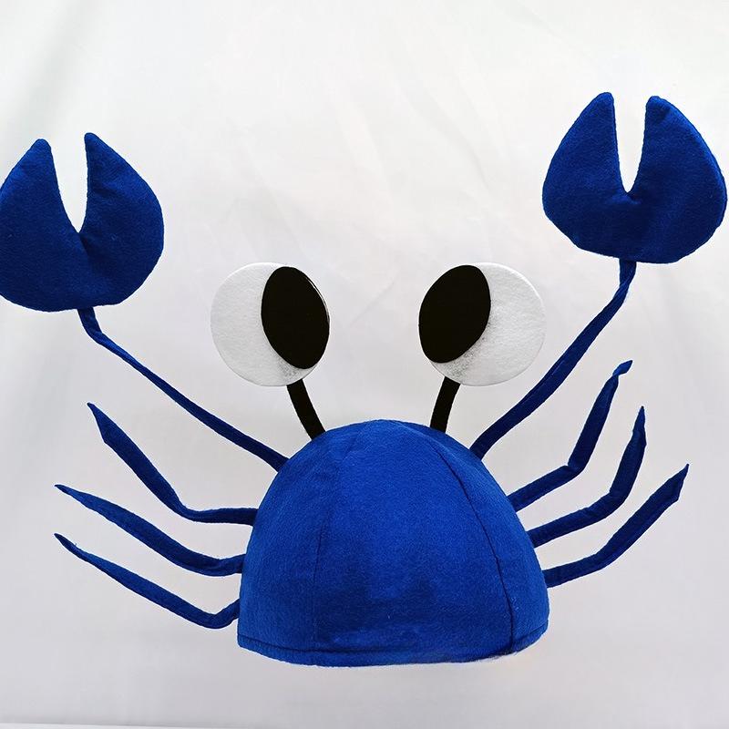 Cute and funny crab hats, holiday friends' parties,new and unique animal headwear, funny props, adjustable sizes,Christmas gifts