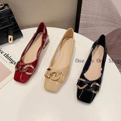 Модные маленькие кожаные туфли 2024 года, новые лакированные туфли на толстом каблуке, женские туфли на высоком каблуке, модные туфли Мэри Джейн из натуральной кожи