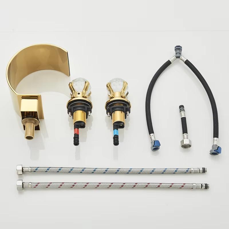 Водопад Wanmivezlo для ванной комнаты, смеситель для раковины, монтируемый на бортик, смеситель для холодной и горячей воды, одно отверстие, кран для мойки на 3 отверстия