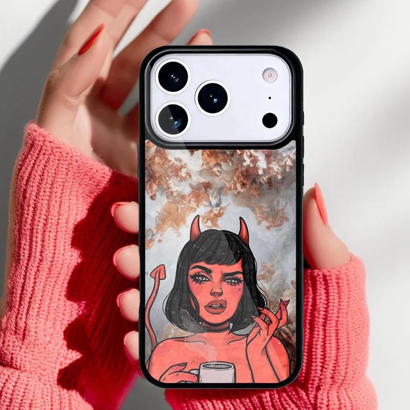 Чехол для телефона 'Дьявол Ангел' для iPhone 17 16 15 14 13 Pro Max Задняя крышка для 12 11 Pro Coque