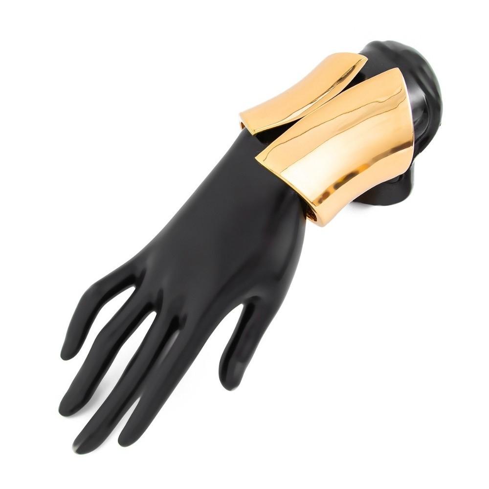 Metallic Finish Wide Cuff Bracelet Extra Wide Statement Wrist Cuff Metal Bangle Party Wear