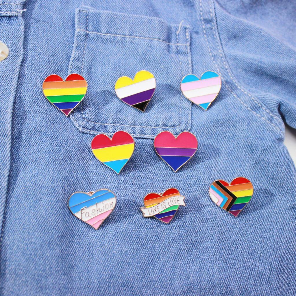 Trendy Rainbow Heart Drip Oil Brooch - Versatile Fashion Jewelry Gift