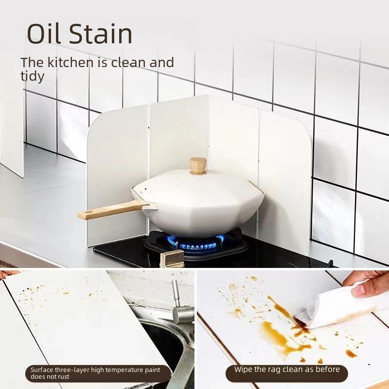 3-сторонний экран от брызг масла для кухни, стальной, защита от брызг для плиты и сковороды