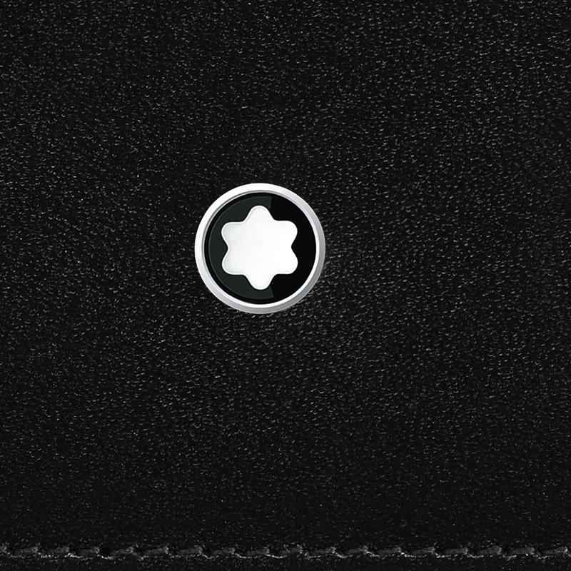 Montblanc Meisterstück Hexagonal White Star Logo Grain Leather Card Holder Wallet Men wallet Black MB14548
