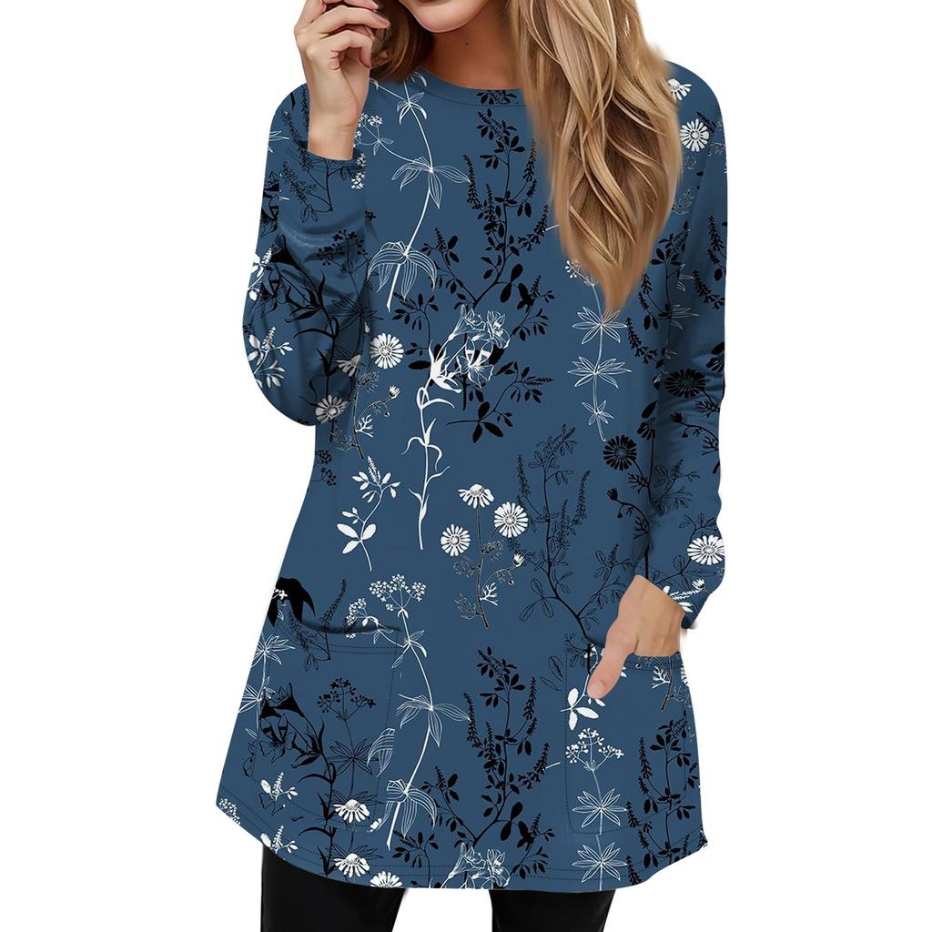 Женская толстовка, пуловер, спортивная одежда, карман, принт, повседневный топ с круглым вырезом и длинными рукавами