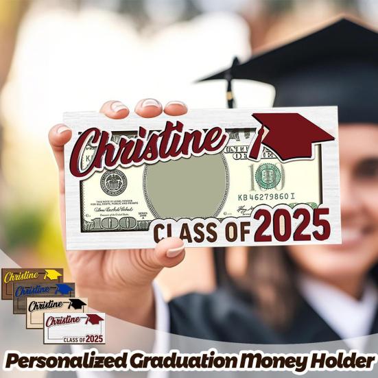 Graduation Gift Money Holder Wooden Class of 2025 Cash Holder Graduation Cash Gift Holder Keepsake for High School College University Graduates