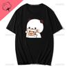 Lovely Bubu Is Throwing Flip-flops At Dudu Since He Teases Bubu T Shirt Bear Tshirt Kawaii Unisex Clothes Unisex Tops Graphic Shirt Unisex