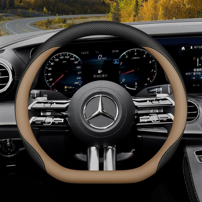 Car Steering Wheel Cover For Mercedes Benz W176 W177 W203 W204 W205 W210 W211 W212 CLA CLK CLS GLA Breathable Non-Slip 38cm BH1