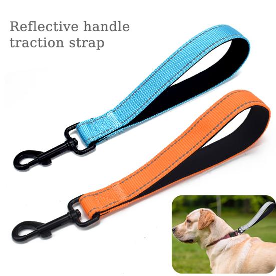 12-дюймовый короткий поводок для собак, прочные дорожные поводки с карабином, светоотражающий нейлоновый поводок для собак с мягкой ручкой для больших и средних собак