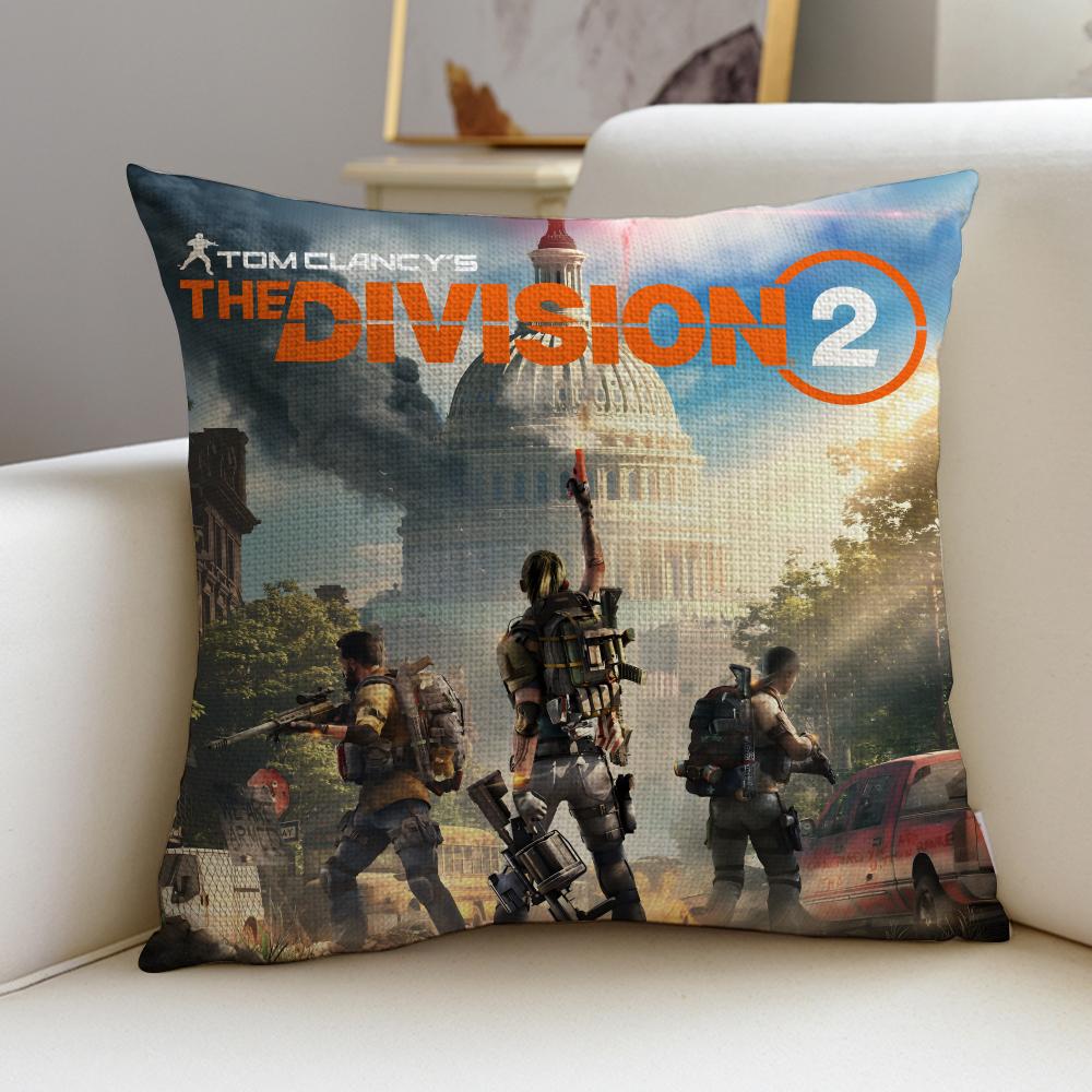 Tom Clancys The DivisionS Cushion Cover Breathable and skinfriendly linen pillowcase square removable and washable cushion