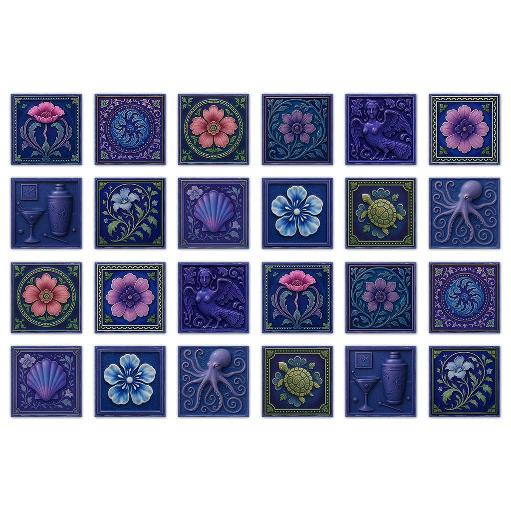 24 шт. Наклейка на стену в европейском стиле под плитку, самоклеящаяся, для кухни, ванной комнаты, декоративные наклейки на плитку, глянцевые хрустальные наклейки на стену