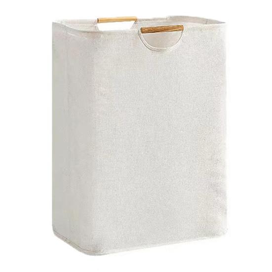 Yousheng Laundry Hamper Storage Basket with Bamboo Handle Foldable Design Large Capacity Waterproof Fabric Clothes Hamper Laundry Basket