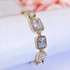 CMM High Quality Ice Cut Cubic Zirconia Rectangle Charm Tennis Bracelet Luxury Wedding Bridal Hand Jewelry for Women