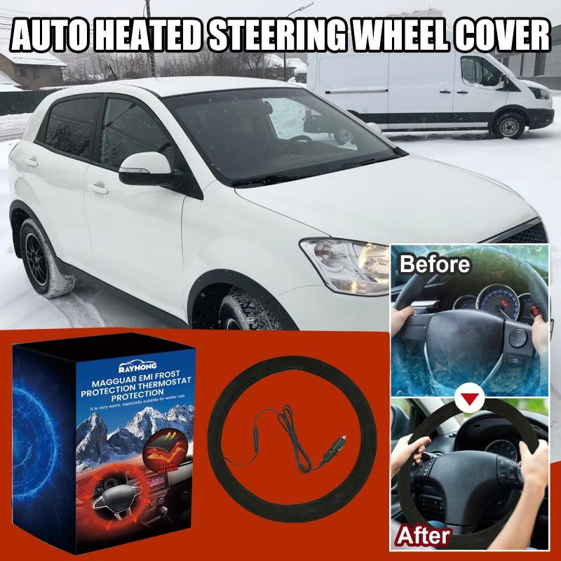 Universal Heated Steering Wheel Cover Car Truck SUV 38cm Diameter Anti-Slip Warm Hand Protector Winter Comfort