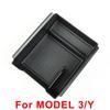 For Tesla Model 3 Model Y 2022 Storage Box Car Central Armrest Flocking ABS Storage Box Organizer Model 3 2023 Accessories