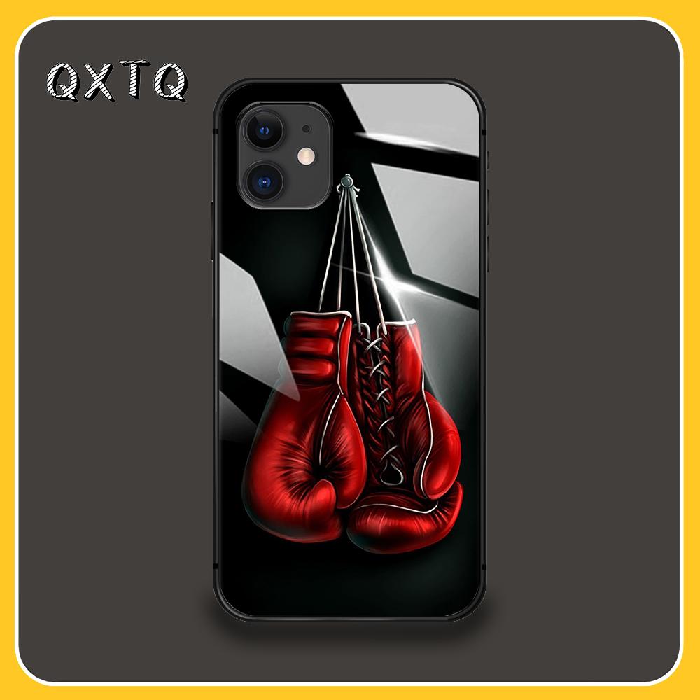 Модные боксерские перчатки, чехлы и обложки для мобильных телефонов, стеклянный чехол для iPhone, Xiaomi, Redmi, Samsung, Galaxy Note S, 12, 13, 14, 15, 21, 22, 5G, Pro, Max, Plus