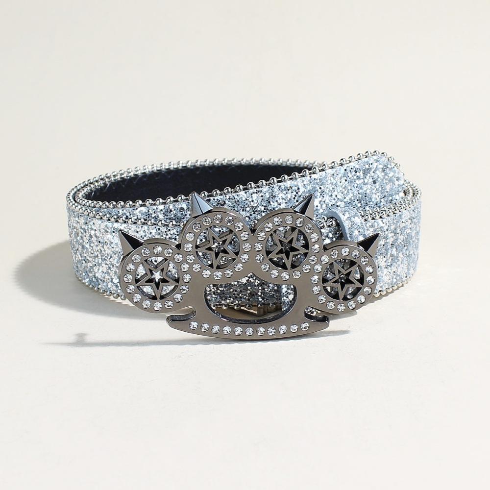 Оригинальный ремень со стразами и пряжкой в виде когтя тигра, блестящий декоративный женский ремень в стиле панк, декоративный женский ремень Yabi