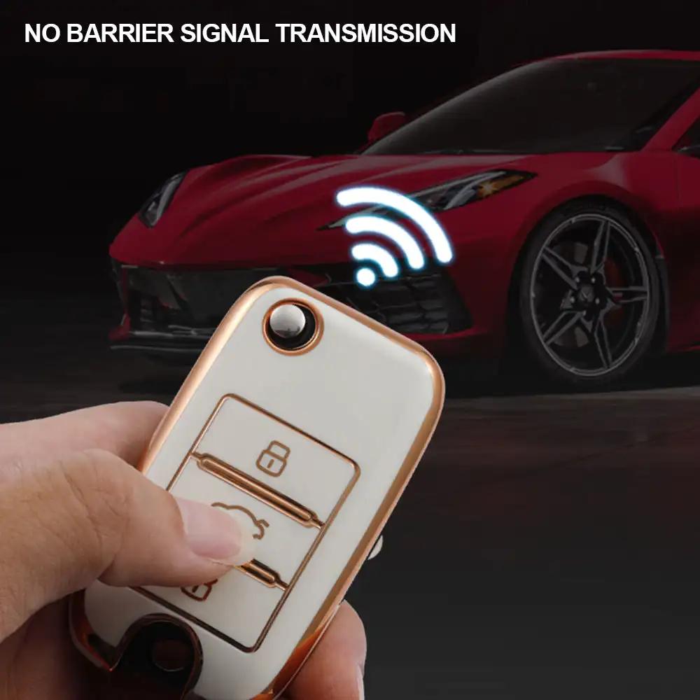 TPUCar Smart Key CoverCase Holder Bag Keychain Fob Protector CoverLeather for RX5 MG3-MG7 MG ZS GT GS 350 360 750 W5 Accessories