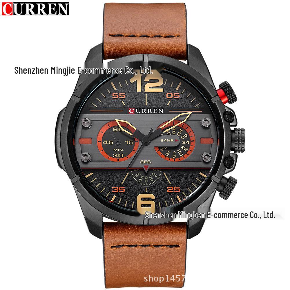 CURREN 8259 Модные мужские спортивные кварцевые часы с большим циферблатом