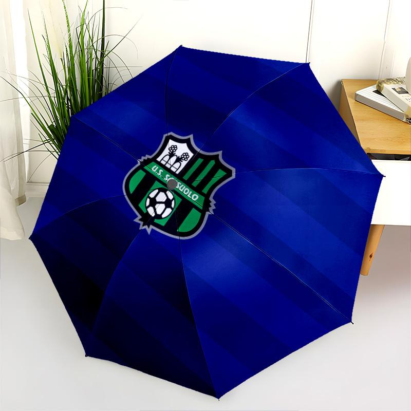 Зонт-автомат с узором US Sassuolo Calcio, портативный и складной дизайн, 8 спиц, рождественский или праздничный подарок.