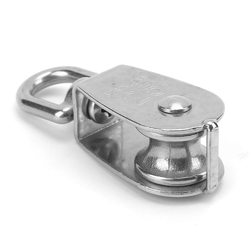 Single Pulley Universal 316 Stainless Steel Swivel Wheel Hanging Tool Fit for Ships Boat