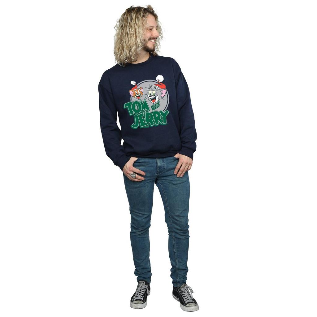 Tom And Jerry Mens Christmas Greetings Sweatshirt