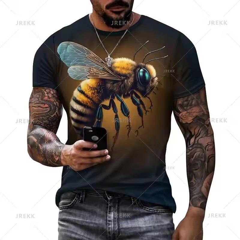 Футболка с рисунком Honeycomb Bee, модная футболка с 3D принтом, летние мужские повседневные уличные топы, футболки, женские спортивные толстовки больших размеров