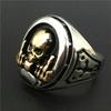 Fashionable Personalized Punk Retro Compared To Middle Finger Skull Mens Two Color Ring