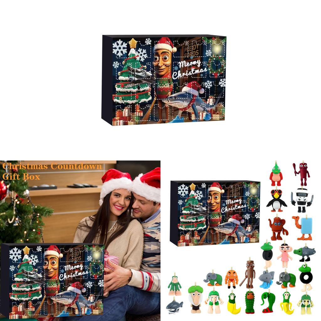 Italian Brainrot Al Acrylic Christmas Countdown Calendar With Character Figures For Holiday Decor