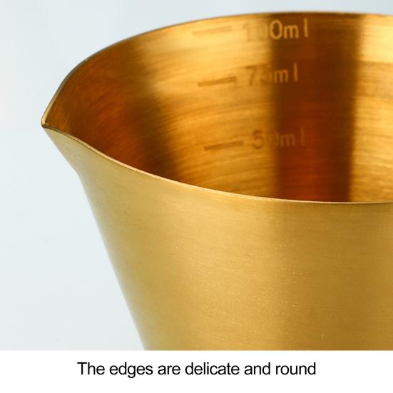 Мерный стакан из нержавеющей стали для эспрессо со шкалой, вместимость 100 мл, мини-стакан для наливания с ручкой, пищевой, точный