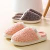 Winter Ribbed Plush Cotton Slippers Women Wholesale Thick Sole Couples Premium Indoor Anti Slip Warm House Slippers Men