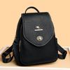 PU Women's Backpack Large Capacity Solid Color Backpack