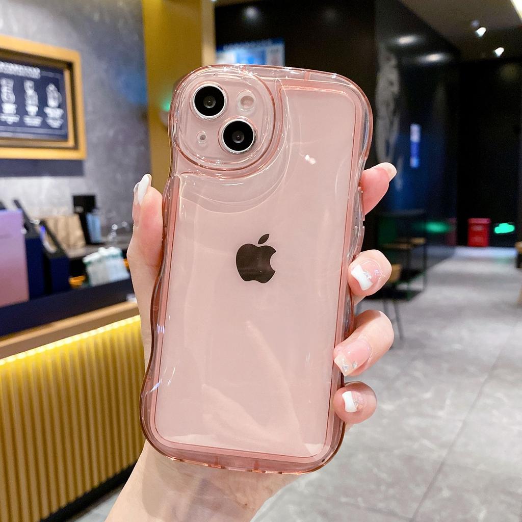 Подходит для iPhone15 Прозрачный защитный чехол Apple 11 Волновой воздушный амортизатор Чехол для мобильного телефона 14 Пузырь Противоударный 12 Всесторонний 16