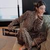 Ladies Fashion Leopard Print Pajamas Female Spring Long Sleeved Europe The United States Sexy Pajamas Home Wear Suit