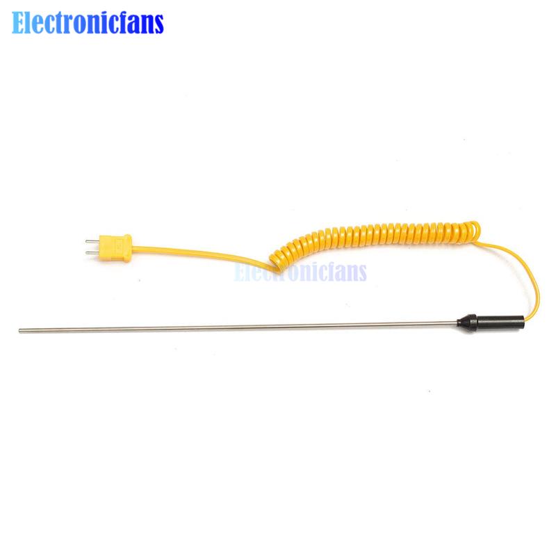 K-Type Thermocouple Stainless Steel Probe Temperature Controller Wire Sensor 100/300/500mm Stainless Steel Temperature Sensor
