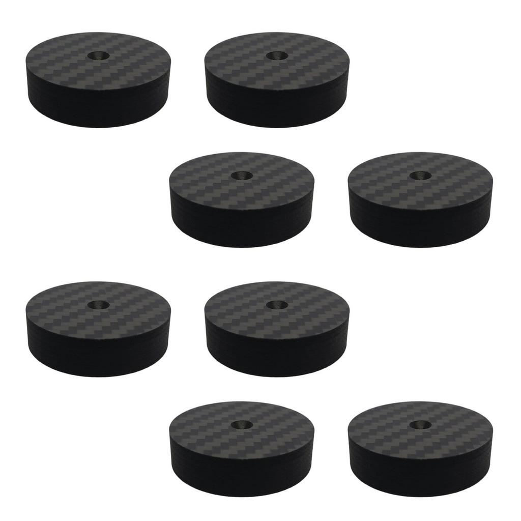 Изолятор nanomaru 40x10 мм, приемник-шип, углеродное волокно 4K, основание-шип, подставка для динамика, предотвращение вибрации, амортизация, черный набор из 8 шт.