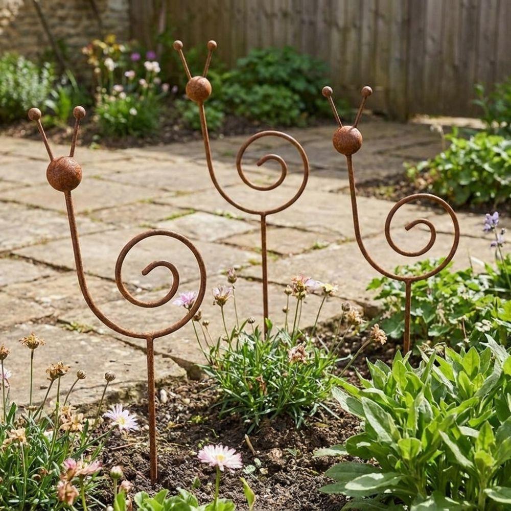 Rustproof Snail Shape Yard Art Weather Resistant Plant Snail Stake Patio Porch