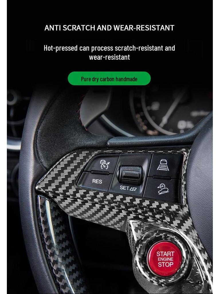Отделка рулевого колеса из углеволокна для Alfa Romeo Giulia, Juliet, Stelvio