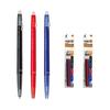Набор Pilot Frixion Ball Slim 038, 3 ручки и 6 стержней, выдвижная, стираемая, гелевые чернила, сверхтонкий стержень 0,38 мм, черные/синие/красные чернила
