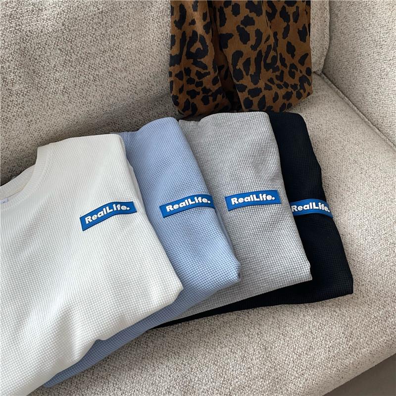 Весна осень Толстовки с капюшоном буквы Oversize Толстовка женская корейская повседневная Длинный рукав вафельная y2k Топы Harajuku Пуловеры Уличная одежда