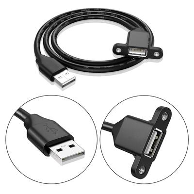 Удлинительный кабель USB 2.0 «папа-мама» с винтами для крепления на панель, шнур для быстрой передачи данных 25/50/100/150/200/300/500 см
