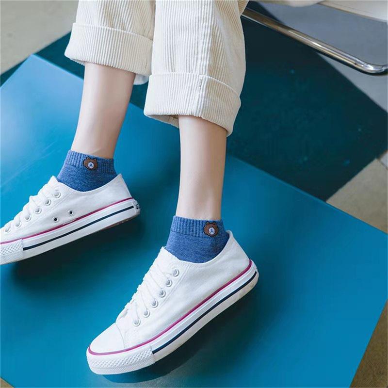 10 Pairs Winter Women Socks Bear Breathable Keep Warm Floor Anti-Skid Socks