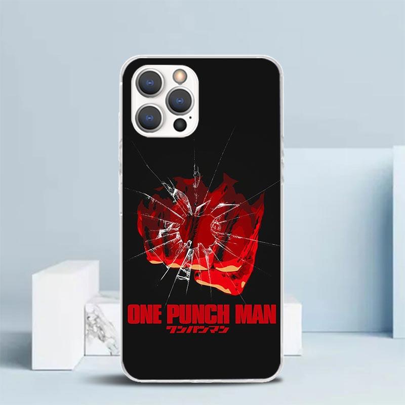 Мягкий чехол One P-Punch-Man Saitama King для iPhone 16 17 Air 15 14 Pro Max 16E Чехол для телефона 13 Mini 12 11 7 SE 8 С рисунком Подходящий