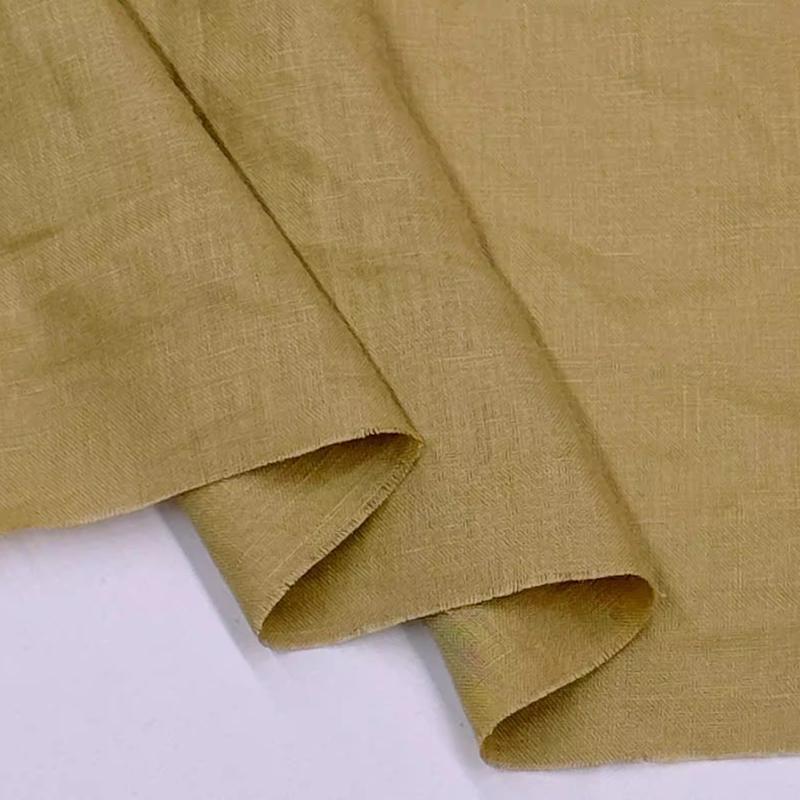 Чистая льняная ткань Стиранный лен Комфортная дышащая ткань для весны и лета DIY Платье Широкие брюки Легкая куртка Одежда