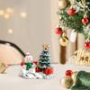 Christmas Tree Resin Figurine Small Cute Xmas Statue Desktop Living Room Window Display Mini